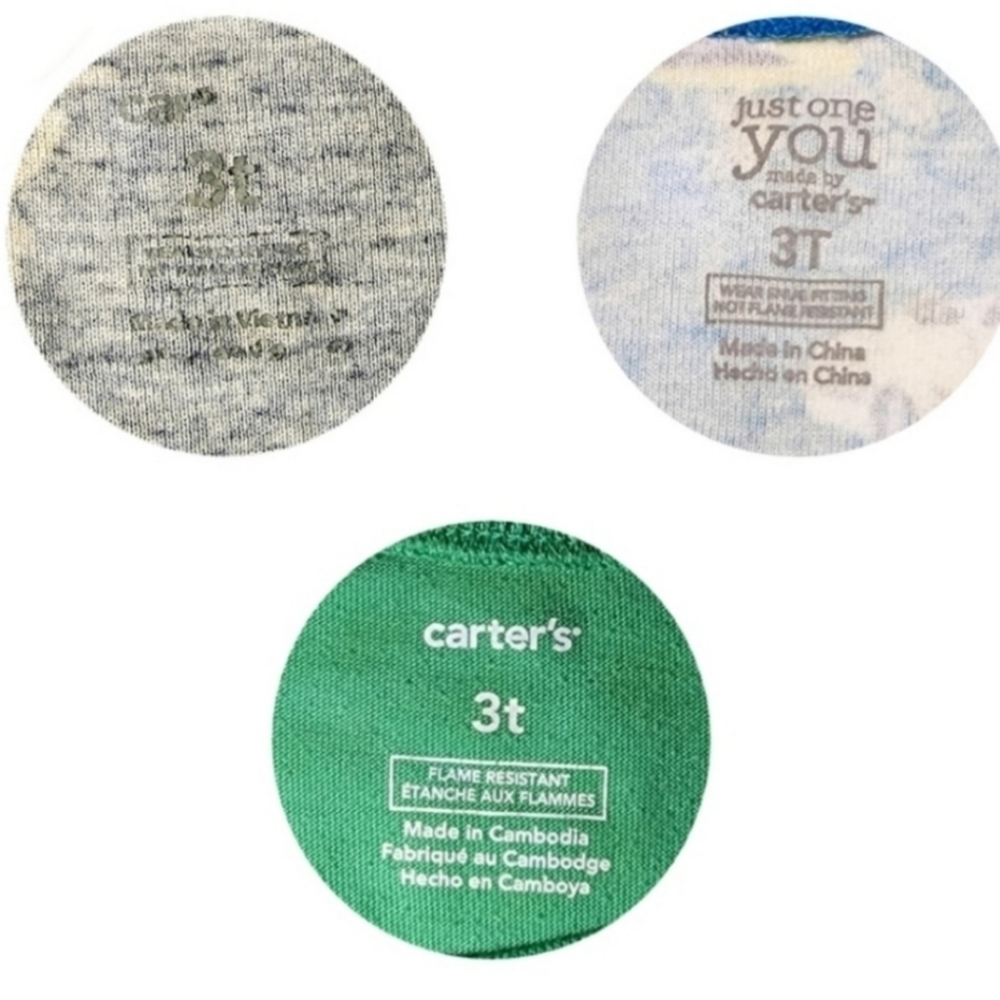 CARTER'S TODDLER BOY'S PAJAMA BUNDLE BLUE/GREEN 3T - Picture 8 of 9